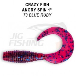 Мягкие приманки Crazy Fish Angry Spin 1&quot;  73 Ruby