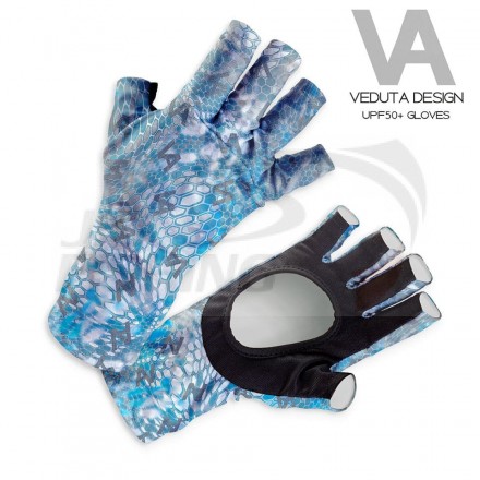 Перчатки солнцезащитные Veduta UV Gloves Reptile Skin Blue L