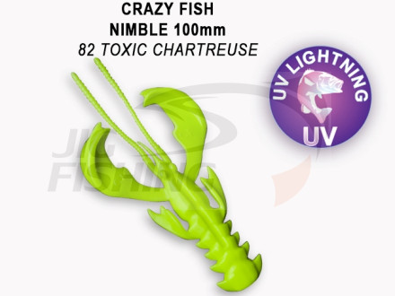 Мягкие приманки Crazy Fish Nimble 4&quot; #82 Toxic Chartreuse