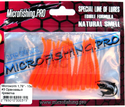 Мягкие приманки Microfishing Pro MicroWorm 1.9&quot; #03 Оранжевый