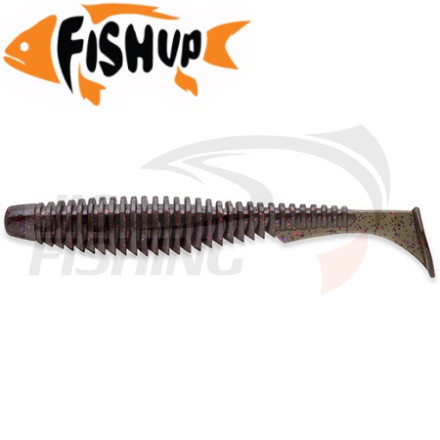 Мягкие приманки FishUp U-Shad 2&quot; #050 Green Pumpkin Brown/Red &amp; Purple