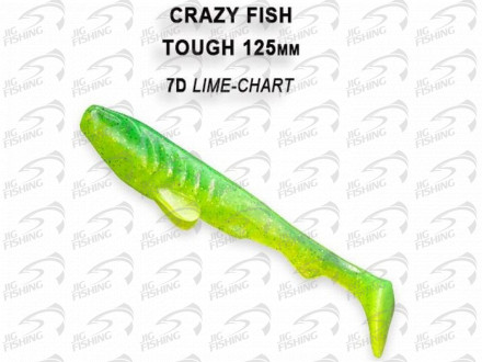 Мягкие приманки  Crazy Fish Tough 5&quot; #7D Lime Chart