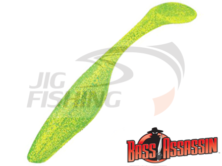 Мягкие приманки Bass Assassin Sea Shad 4&quot; #452 Chartreuse Silver Glitter