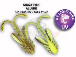 Мягкие приманки Crazy Fish Allure 1.1&quot; 30D Caddisfly Pupa By Mf
