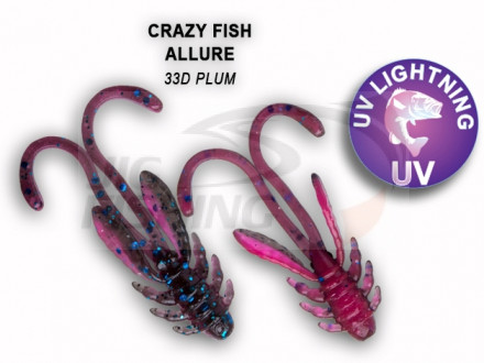Мягкие приманки Crazy Fish Allure 1.6&quot; 33D Plum
