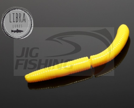 Силиконовые приманки Libra Lures Fatty D Worm 65mm #007 Yellow