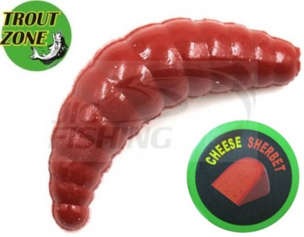 Мягкие приманки Trout Zone Maggot 1.6&quot; #Red Brown Cheese/Sherbet