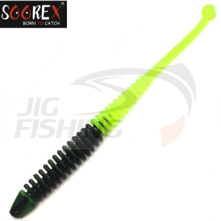 Мягкие приманки Soorex Snake 80mm #110 Black Chartreuse