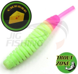 Мягкие приманки Trout Zone Ribber Pupa 2.3&quot; Glow/Pink Cheese