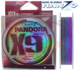 Шнур Hanzo Pandora Evolution x9 150м Multicolor #0.6 0.13mm 7.4kg