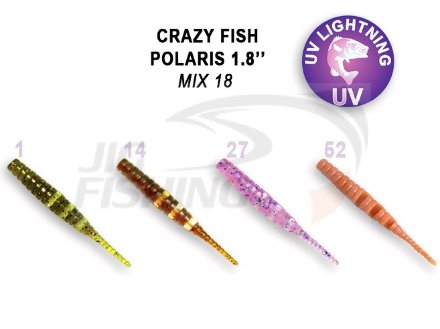 Мягкие приманки Crazy Fish Polaris 1.8&quot; Mix 18