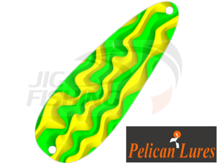 Колеблющаяся блесна Pelican Lures Jigging Spoon 7gr #96 Wave Yellow Green