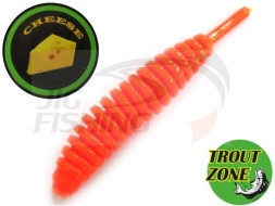 Мягкие приманки Trout Zone Ribber Pupa 1.8&quot; Orange Cheese