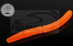 Силиконовые приманки Libra Lures Fatty D Worm 65mm #011 Hot Orange