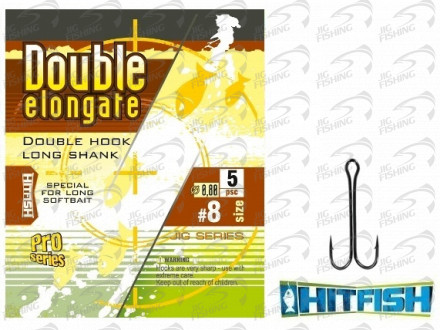 Двойники HitFish Double Elongate Hook удлиненное цевье #1