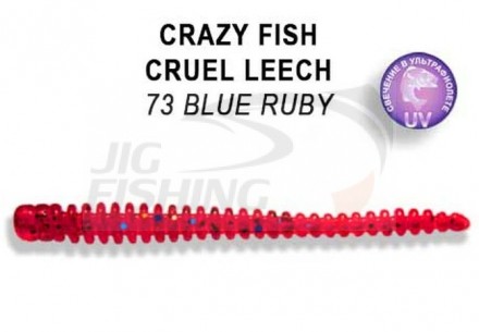 Мягкие приманки Crazy Fish Cruel Leech 2&quot; #73 Blue Ruby