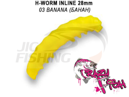 Мягкие приманки Crazy Fish MF H-Worm inline 1.1&quot; 20шт.(2*10) #03 Banana (Squid+Shrimp)