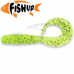 Мягкие приманки FishUp Mighty Grub 4.5&quot; #055 Chartreuse Black