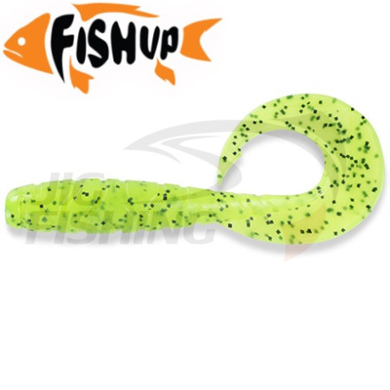 Мягкие приманки FishUp Mighty Grub 4.5&quot; #055 Chartreuse Black