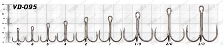 Тройник Vido-Craft Treble Hooks VD-095 (BN) #2 (25шт/уп)