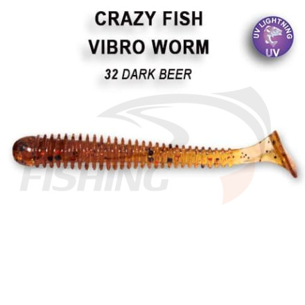 Мягкие приманки Crazy Fish Vibro Worm 2&quot; 32 Dark Beer