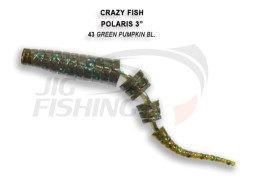 Мягкие приманки Crazy Fish Polaris 3&quot; 42 Green Pumpkin Blu