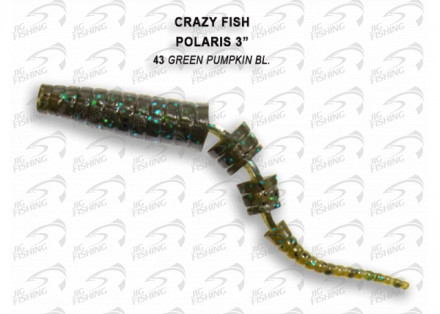 Мягкие приманки Crazy Fish Polaris 3&quot; 42 Green Pumpkin Blu