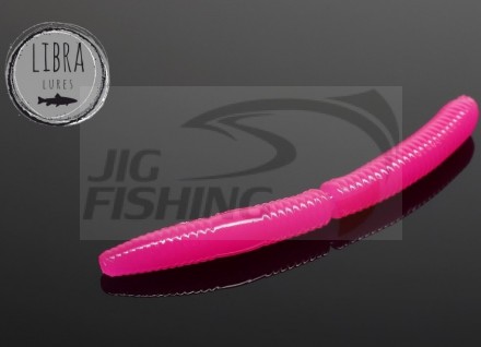 Силиконовые приманки Libra Lures Fatty D Worm 65mm #019 Hot Pink