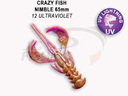 Мягкие приманки Crazy Fish  Nimble 2.5&quot; #12 Ultraviolet