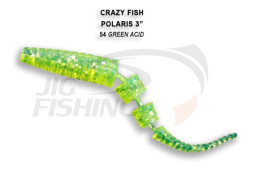 Мягкие приманки Crazy Fish Polaris 3&quot; 54 Green Acid