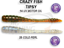 Мягкие приманки Crazy Fish Tipsy 1.2&quot; #14 UV Motor Oil #25 Gold Pearl