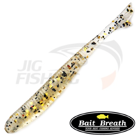 Мягкие приманки Bait Breath Fish Tail 2.8&quot; #143 Clear Black Gold Flake