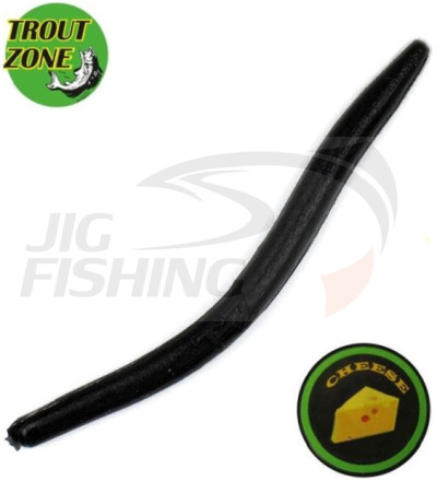 Мягкие приманки Trout Zone Wake Worm II 2.8&quot; #Black Cheese