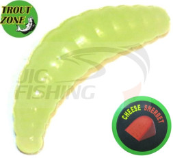 Мягкие приманки Trout Zone Maggot 1.6&quot; #Glow Cheese/Sherbet