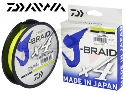 Шнур Daiwa J-Braid PE X4 135m Yellow #1.5 0.17mm 8.4