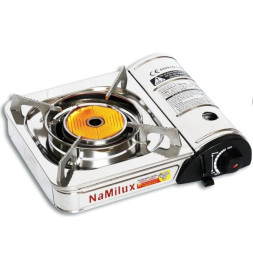 Плита газовая портативная NaMilux NA-164SS/2W керамика с переходником
