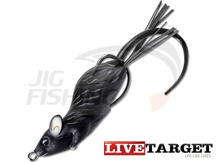 Воблер LiveTarget Mouse Hollow Body 90F #404 Black/Black