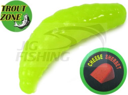 Мягкие приманки Trout Zone Maggot 1.6&quot; #Chartreuse Cheese/Sherbet