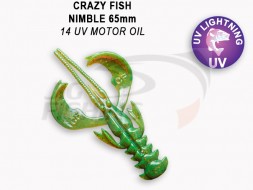 Мягкие приманки Crazy Fish  Nimble 2.5&quot; #14 UV Motor Oil