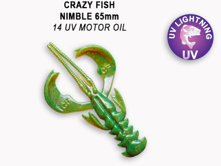 Мягкие приманки Crazy Fish  Nimble 2.5&quot; #14 UV Motor Oil