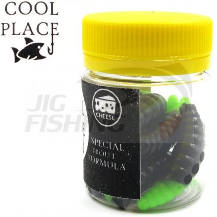 Мягкие приманки Cool Place личинка Maggot 1.2&quot; #Black Green