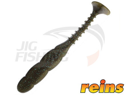 Мягкие приманки Reins Fat Rock Vibe Shad  6.5&quot; #005 Green Pumpkin Blue