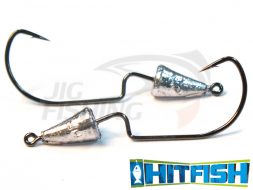 Джиг-головки HitFish Crowned Offset Mini на офсетном крючке #1 1.5gr