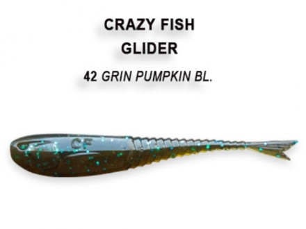 Мягкие приманки Crazy Fish Glider 2.2&quot;  42 Green Pumpkin BL