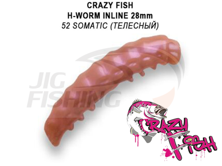 Мягкие приманки Crazy Fish MF H-Worm inline 1.1&quot; 20шт.(2*10) #52 Somatic (Squid+Shrimp)