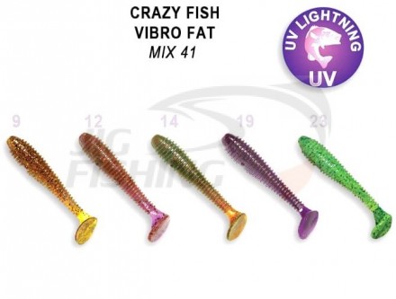 Мягкие приманки Crazy Fish Vibro Fat 2.8&quot; Mix 41