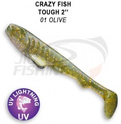 Мягкие приманки Crazy Fish Tough 2&quot; #01 Olive