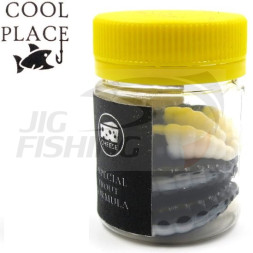 Мягкие приманки Cool Place личинка Maggot 1.2&quot; #Black White