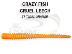 Мягкие приманки Crazy Fish Cruel Leech 2&quot; #77 Toxic Orange