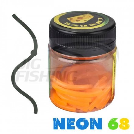 Силиконовые черви Neon 68 Лапша Доширак 3.6&quot; 90mm #Orange